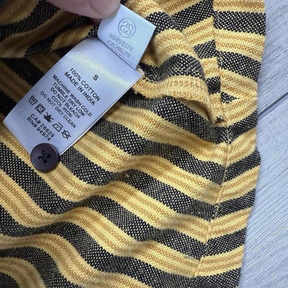 Stüssy Piper Stripe LS Shirt Men Size Small Gold Black Vertical Stripes NWT $95 - Picture 6 of 8